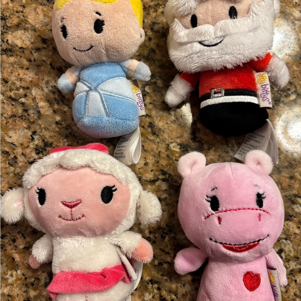 Set of Four Plush Itty Bittys